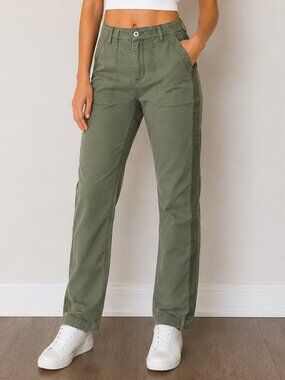 Denver Hayes High-Rise Straight Leg Pants – Olive – Size 8 – NWT